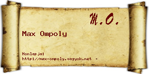 Max Ompoly névjegykártya